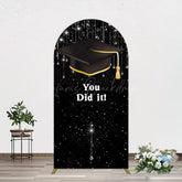 Lofaris Black Silver Sparkle You Did It Grad Arch Backdrop